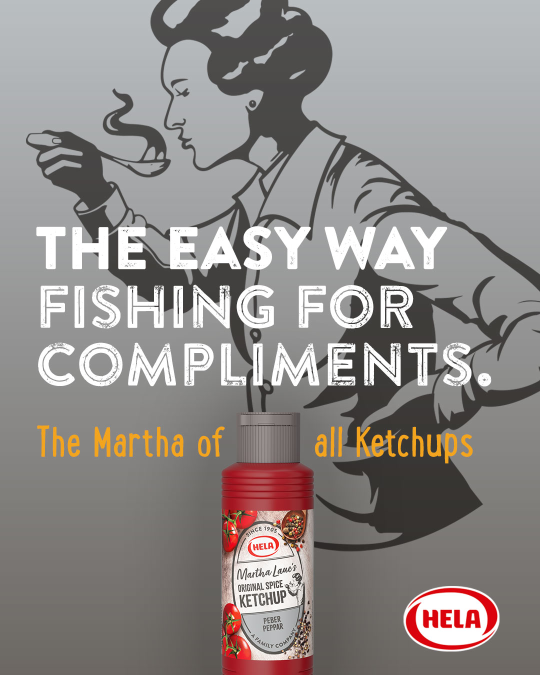 Social media motif: The easy way fishing for compliments.