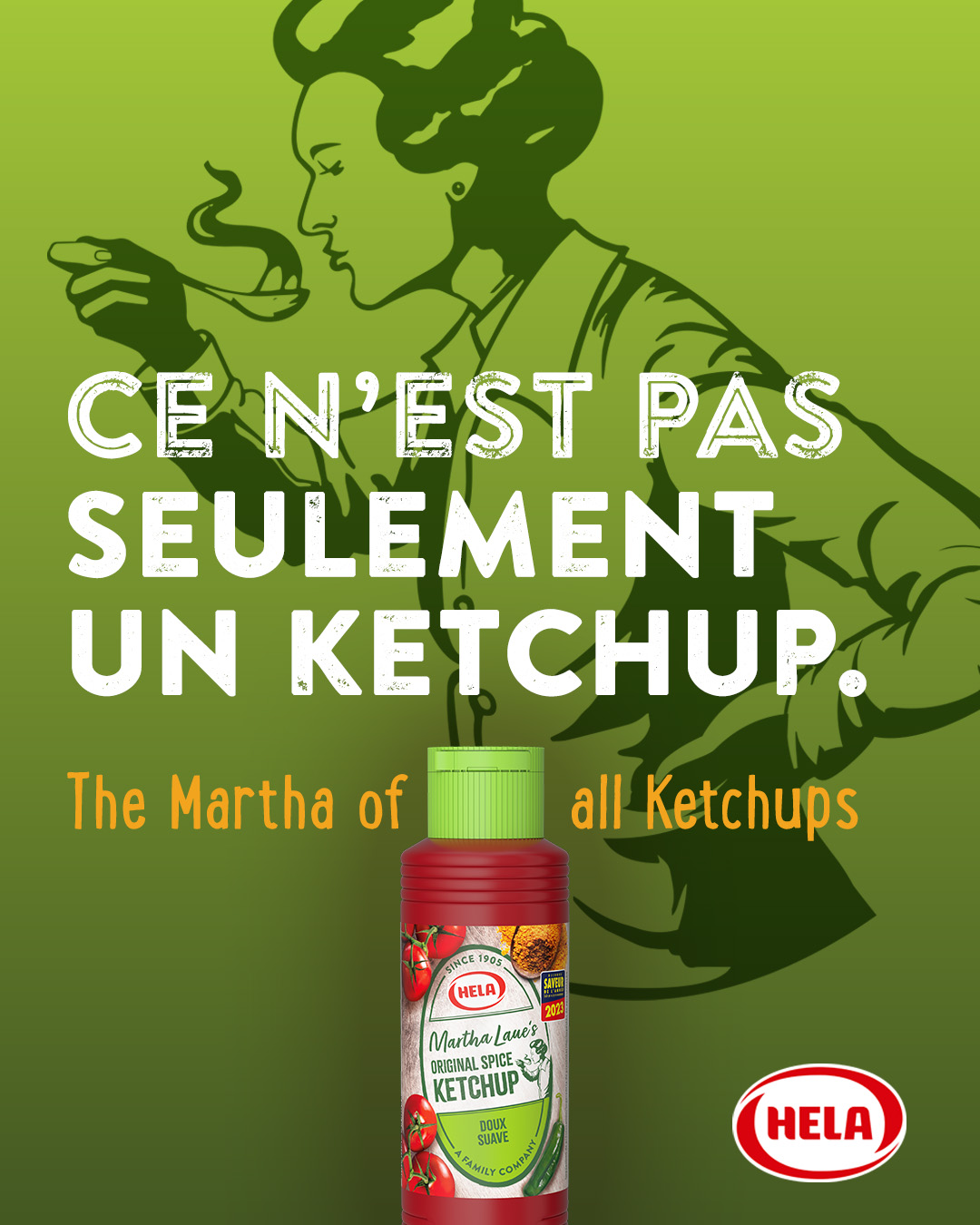 Social media motif in French: Ce n'est pas seulement un ketchup.